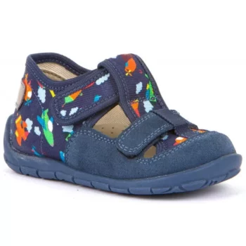 Sandale textil și piele talpă flexibilă dark blue Froddo