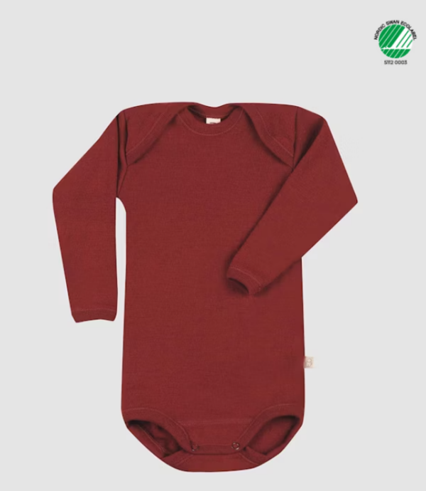 Body mânecă lungă lână merinos organică bebeluși Ruby red Dilling Body mânecă lungă lână merinos organică bebeluși Ruby red Dilling