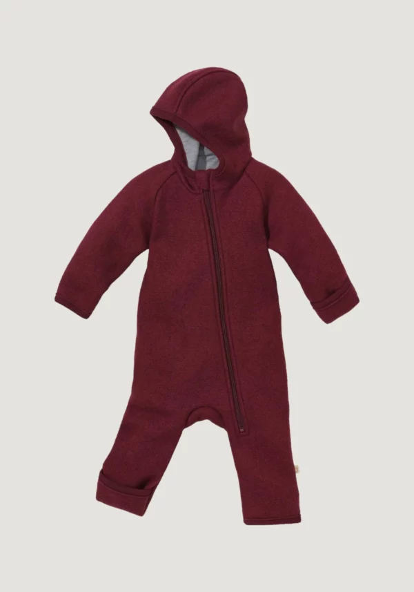 Salopetă copii din lână merinos fiartă cu mănuși și botoși Cassis Disana 2