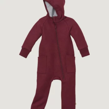 Salopetă copii din lână merinos fiartă cu mănuși și botoși Cassis Disana