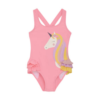 Costum baie întreg UPF50+ Unicorn Peach Nectar Color Kids