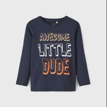 Bluză bumbac pentru copii dark sapphire Name It