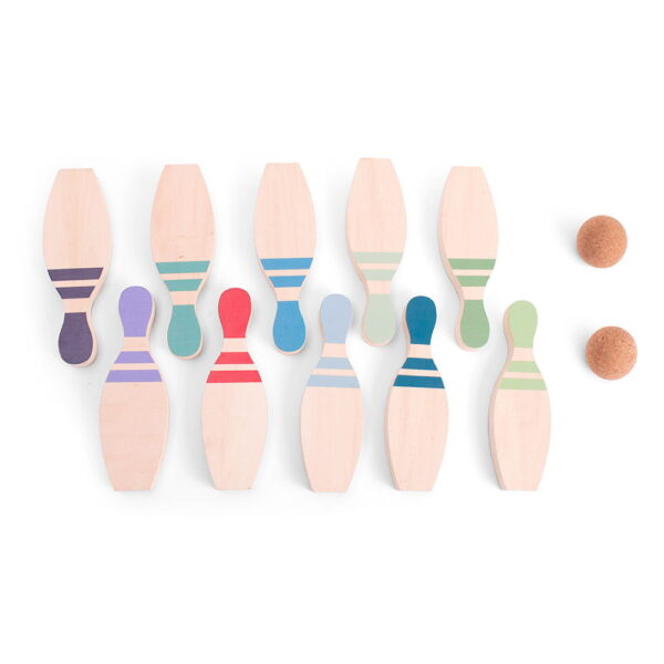 Bowling din lemn joc de indemanare BS Toys 3