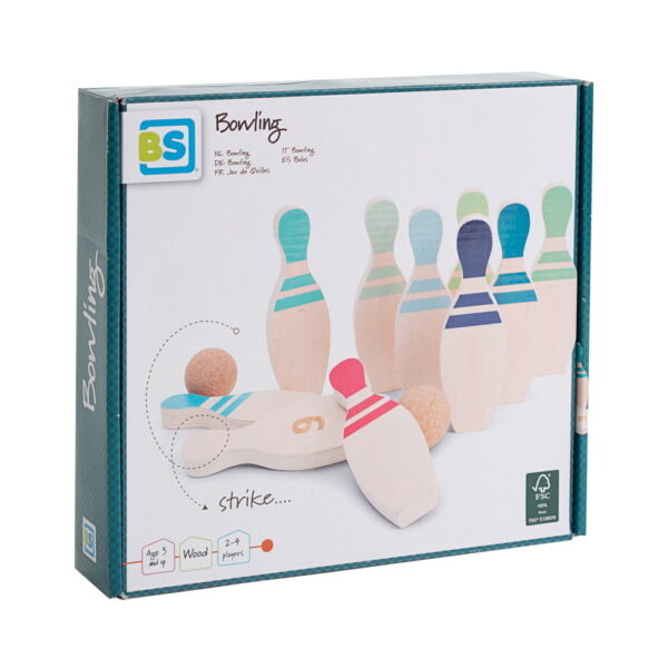 Bowling din lemn joc de indemanare BS Toys 5