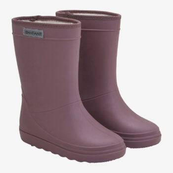 Cizme termice (impermeabile) din cauciuc megol pentru copii cu căptușeală din lână naturală Rose Brown En Fant